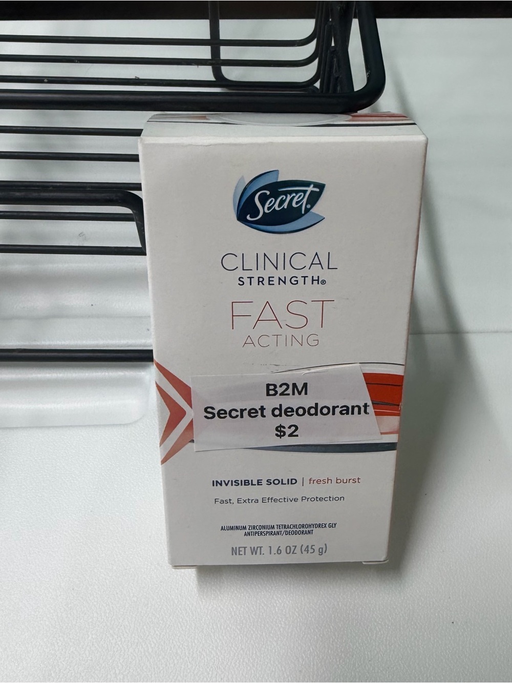 Clinical Strength Fast Acting Invisible Solid Deodorant - Fresh Burst unopened